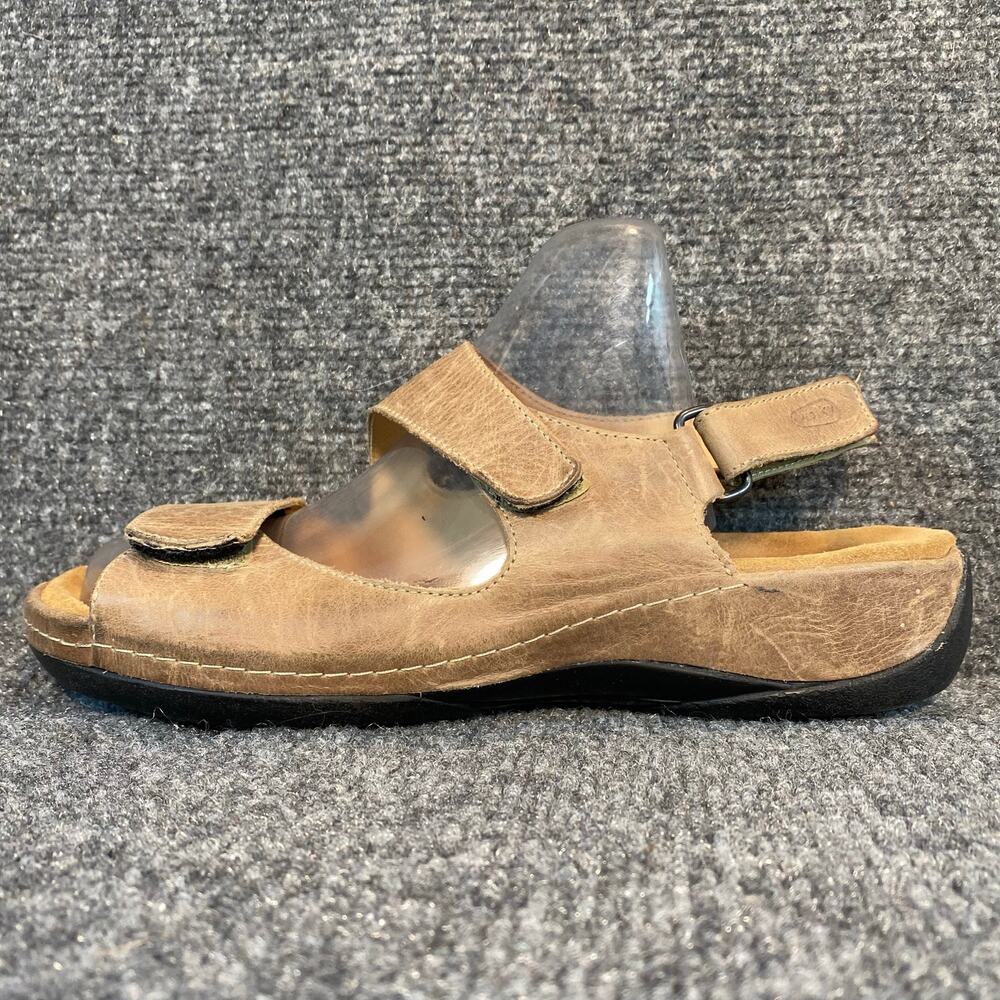 Wolky Womens Size 39 US 8 Brown Tan Leather Strappy Walking Sandals Comfort